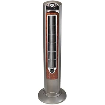 Lasko T42954 Wind Curve Portable Electric Oscillating Stand Up Tower Fan with Remote Control for Indoor, Bedroom and Home Office Use, Woodgrain, 13x13x42.5, Wood (Renewed)