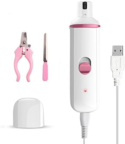 Cranado Dog Nail Grinder,with Nail Clipper and Nail File (Pink)