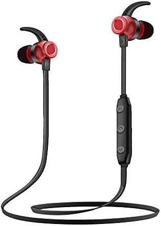 Bluetooth Earphones, Kovebble Bluetooth 5.0 Stereo Wireless Headphones, CVC 6.0 Noise Cancelling, IPX5 Waterproof in Ear Earbuds Build-in Microphone, Fast Pairing, 7 Hours Playtime, Magnetic (Red)