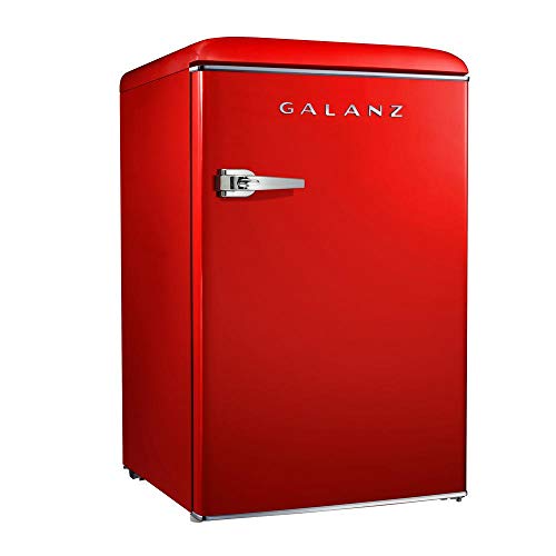 Galanz GLR44RDER Retro Fridge, 4.4 Cu.Ft, Red (Best 4 Door Refrigerator 2019)