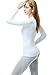 TSLA Women's Thermal Long Sleeve Tops, Mock Turtle & Crew Neck Shirts, Fleece Lined Compression Base Layer, Round Neck Wintergear White, Small
