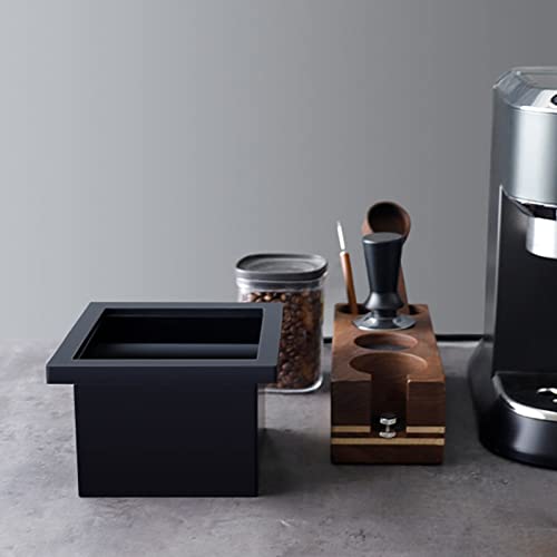Sorandy Coffee Knock Box, Black Espresso Knock Box Chute, Coffee Ground Container with Removable Knock Bar, Bottomless Stainless Steel Espresso Machine Accessories for Easy Waste Disposal