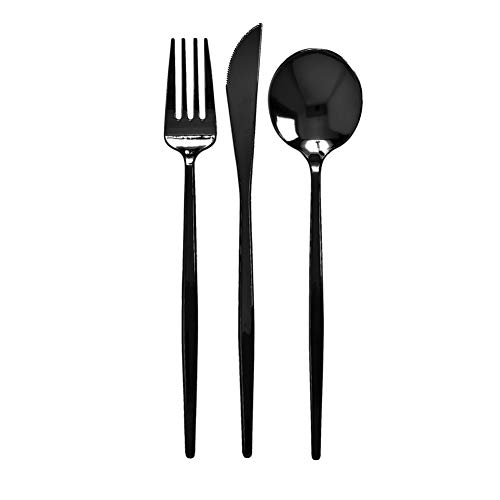 Modern Design Disposable Flatware Set for Holidays - Plastic Silverware Set for…