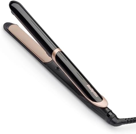 Lisseur Cheveux Super Smooth- Technologie ionique anti-frisottis, Tapis thermorésistant, Plaques en céramique pour un lissage parfait, Chauffe ultra-rapide, Températures de 140-235°C, ST393E