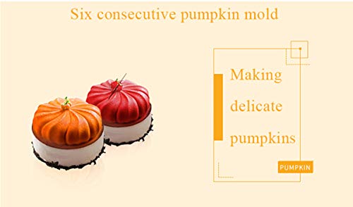 OCPO Kitchen 3D Pumpkin Mold Silicone Handmade Baking Molds -Mousse Cake Chocolate Pastry Jelly Ice Cream Candy Fondant Molds-DIY Baking Cake Decorating Tools -Food Grade Cupcake Mould (6 Even Lantern