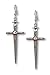 Gothic Skull on Sword Medieval Renaissance Pewter Earrings
