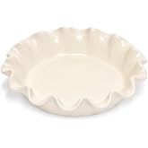 Emile Henry Made In France Ruffled Pie Dish 10.5" X 2.5" / 1.25qt |Clay