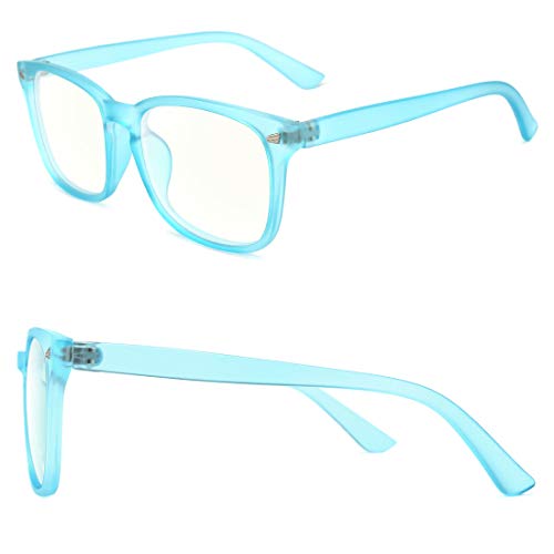 Slocyclub Blue Light Blocking Glasses Vintage Nerd Square Keyhole Design Eyeglasses Frame for Women Men