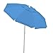 CARIBBEAN JOE Beach Sun Umbrella, Portable and Adjustable Tilt, UV Protection, Great for Outdoor, Vented Canopy, Full 6.5 ft Arc, Blue