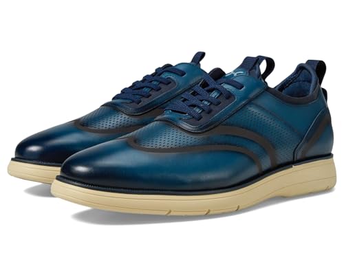 Stacy Adams Mens Edgewood Wing Tip Elastic Lace Blue 8.5 Medium