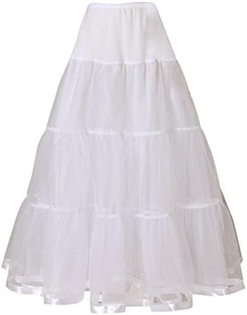 Women Full Petticoats Skirt Floor Length Ivory Size L/XL