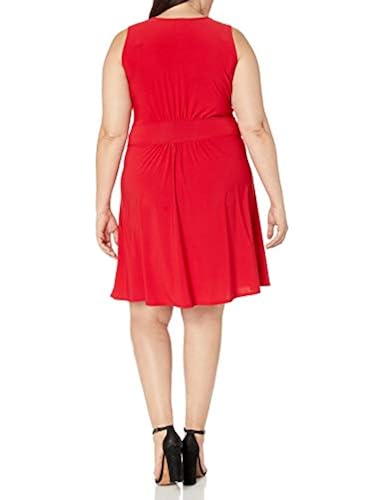 Plus Size Red Skater Skirt Knee Length Star Vixen Women's Plus