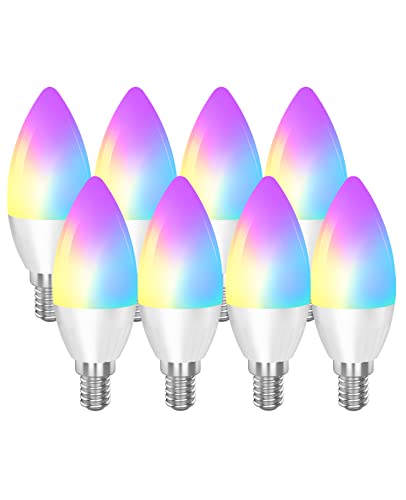 CMARS Smart Candelabra LED Bulb E12 RGB Tunable White 8 Pack
