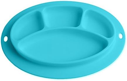Toddler Plates, ISHOWDEAL Portable BPA-Free Baby Plate Food Grade Silicone Placemat Plates One Piece Silicone Placemat for Kids Support Microwave Oven/Disinfection Cabinet/Dishwasher