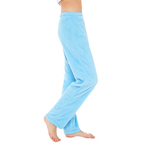 Women's Plush Fuzzy Pajama Pants Warm Cozy Pj Bottoms Drawstring Lounge