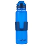 JerryBox Collapsible Sports Water Bottle - 650ml, Silica Gel, Medical Grade, BPA Free, FDA Approved, Leak Proof Silicone Foldable Sports Bottle, for Sports, Outdoor, Travel, Camping, Picnic(22 oz)
