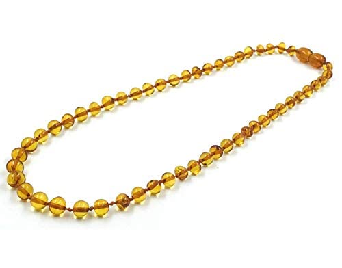 Natural Baltic Amber Necklace - Handmade Genuine Amber Beads Jewelry - 33-34cm Unisex