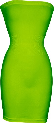 PacificPlex Seamless Smoother Tube Slip Dress, One Size, Neon-Lime