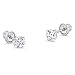 925 Sterling Silver Rhodium Plated 2mm Basket Cubic Zirconia Stud Screwback Baby Girls Earrings