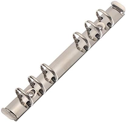 A4/B5/A5/A6/A7 Stationery Accessory Refillable Metal Notepad Loose-Leaf File Folder Binder Clip Ring Binder Notebook Binding Hoops(A6-6 Rings)