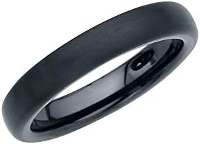 Ioka Jewelry - Tungsten Matte Black 4MM Engagement Wedding Ring Band - Unisex