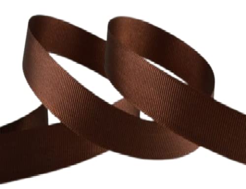 Brown Grosgrain Ribbon 25mm (1 Inch) Wide X 10 Mtrs Double Sided Gift Wrap Ribbon, Ribbons for Gift Wrapping, Christmas Ribbon, Gift Wrapping Ribbon for Crafting, Wedding Party Decor — image 1