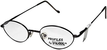 Prava 339-B Mens/Womens Oval Full-rim Spring Hinges Eyeglasses/Spectacles (48-19-140, Gunmetal)