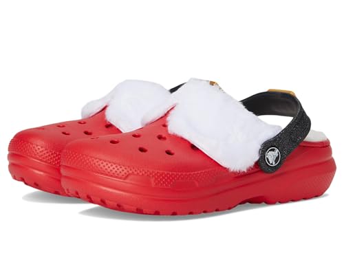 Crocs Unisex Kinder Classic Lined Santa Clog Sandale, Varsity Red Multi
