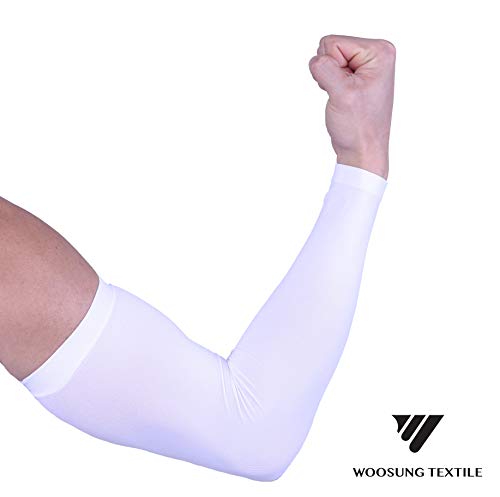 Woosung Cooling or Warmer Arm Sleeves for Men Women Kids UV Protective, Assorted Color 1 Pair (White, Linear Shape) - Thumbnail 5