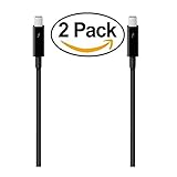 Apple 6.6' (2.0 m) Thunderbolt Cable (Black) (MF639ZM/A) (2 Pack)