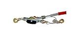 ABN Heavy-Duty Hand Puller with Cable Rope - 4 Ton Capacity, Dual (2) Gear, 3 Hooks - Come Along Cable Puller Tool
