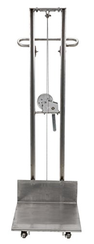 Vestil ALLW-2020-FW Aluminum Lite Load Lift Winch, 3-1/4" - 58" Height Range, 20" Length x 20" Width Platform, 400 lbs Capacity - Image 4