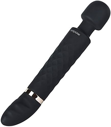Jetpow Waterproof USB Rechargeable Electric Cordless Therapeutic Handheld Magic Wand Massager, Black, 8.16 Ounce