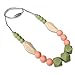 ReignDrop Baby Necklace for Mom to Wear, Silicone Necklace for Teething Pain Relief in Babies and Toddlers, Light Weight, Stylish Chewable Necklace for Boys and Girls (Sage/Peach/Ivory)