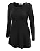 Lock and Love LL WT767 Womens Long Sleeve Scoop Neck Trapeze Tunic L BLACK