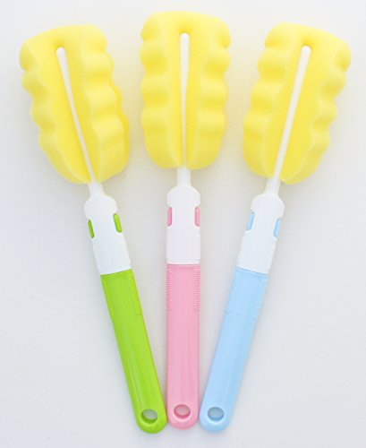 MoomooBaby Triple Brush Set - Baby Bottle Cleaner Brush, Nipple Brush & Straw Cleaner