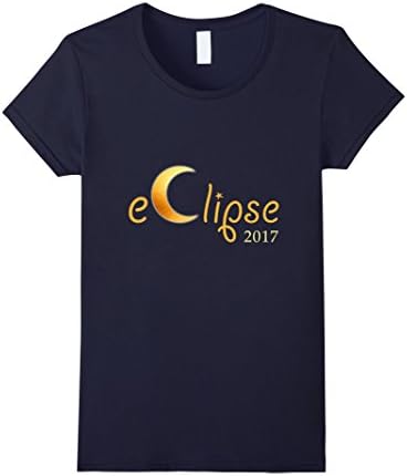 Womens Women black Beautiful Solar Eclipse 2017 Graphic T-Shirt XL Navy