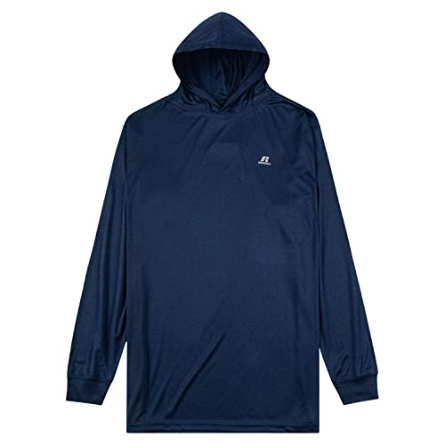 RUSSELL ATHLETIC MEN BIG AND TALL WORKOUT HOODIES – PERFORMANCE QUICK DRY HOODIE NAVY