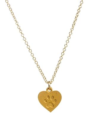 Gold Dipped Animal Lover Heart Paw 16