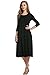 Misakia Women's 3/4 Sleeve Casual Loose Solid Midi T-shirt Dress (Black XL)