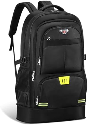 Sac à dos de randonnée de 65 L, noir, extensible, grand sac à dos de Sac à dos de randonnée de 65 L, noir, extensible, grand sac à dos de