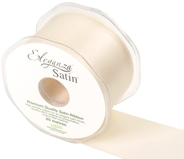 OakTree Double Faced Ribbon, Cream No. 62, 50 mm x 20 m