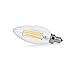 LUMINOSUM LED Filament Bulb for Chandelier, Dimmable 4W (40W Equivalent), Vintage Edison Bulb, Bullet top, E12 Base, Soft White 2700K, 5-Pack