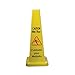 2 PACK OF CAUTION WET FLOOR STAND SIGNS CONE YELLOW CAUTION WET FLOOR SIGN TWO SIDED WARNING ANTI SLIP CONE SHAPE JANITORIAL