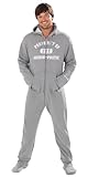 Varsity Hoodie Footie Footed Fleece Pajamas for Men