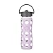 Lifefactory 16-Ounce BPA-Free Glass Water Bottle with Straw Cap & Silicone Sleeve, Lilac