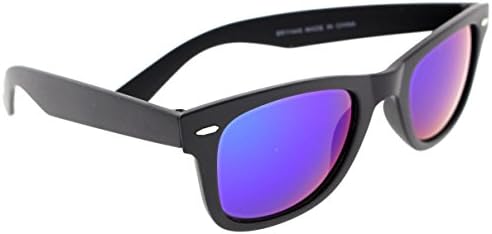 Classic Retro Wayfarer Non Polarized Sunglasses 80s Casual UV400 (Black, Blue Green)