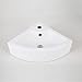 AWESON Small Corner Wall Mount Vessel Sink,White Vitreous China, Above Counter Corner Sink with Single Faucet Hole and Overflow