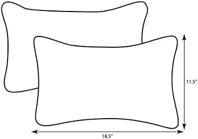 Pillow Perfect Decorative Black/Beige Striped Toss Pillows Rectangle 2-Pack