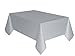 Silver Solid Rectangular Plastic Table Cover (54